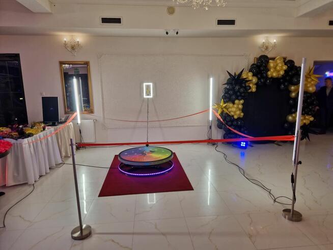 Foto-budka360, ciężki dym, wiatraki iskier fontanna iskier