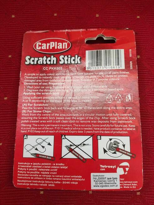 Kredka koloryzująca do maskowania rys lakieru srebrna szara