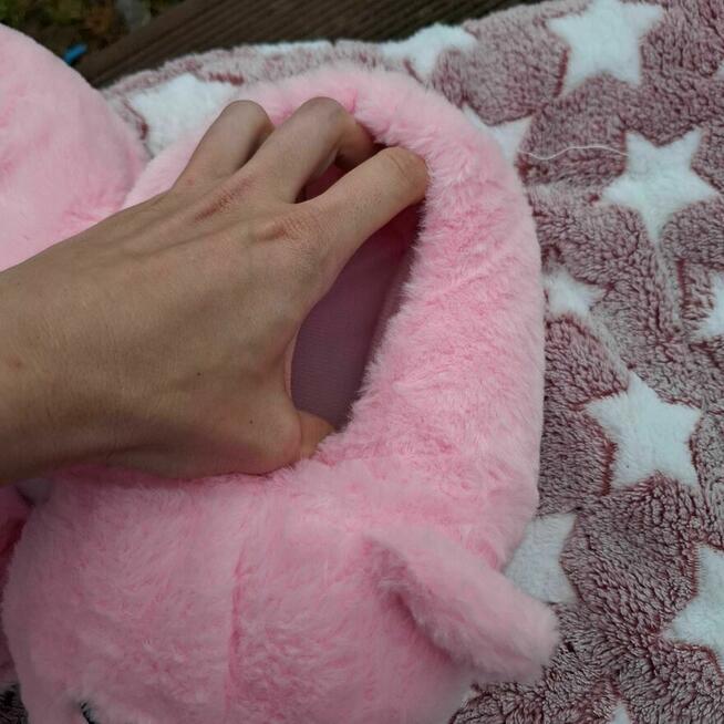 Różowe kapcie miś – nowe, bez metki, uniwersalny rozmiar do 39