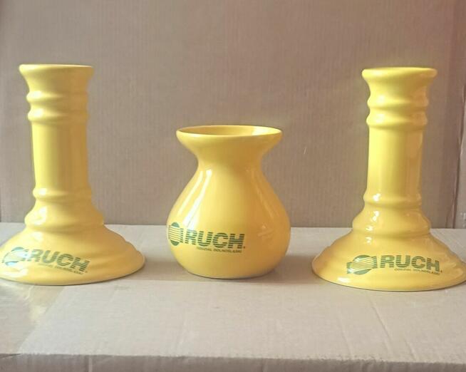 Żółty ceramiczny komplet