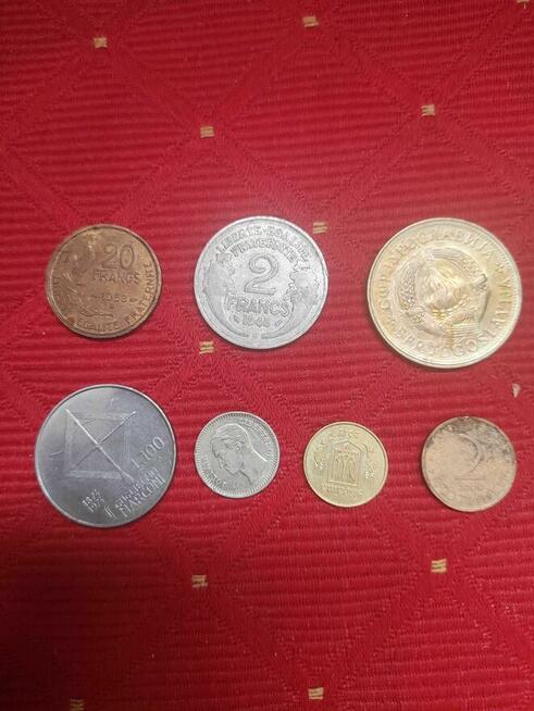 Stare Monety Frank Francuski Frank Centym Kopiejka Korona