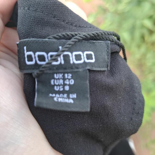 Czarna cekinowa maxi sukienka Boohoo r.