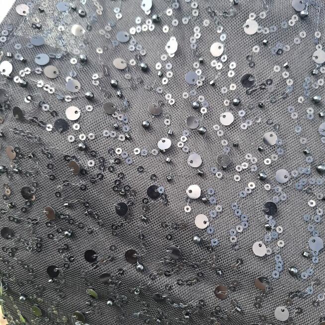 Czarna cekinowa maxi sukienka Boohoo r.