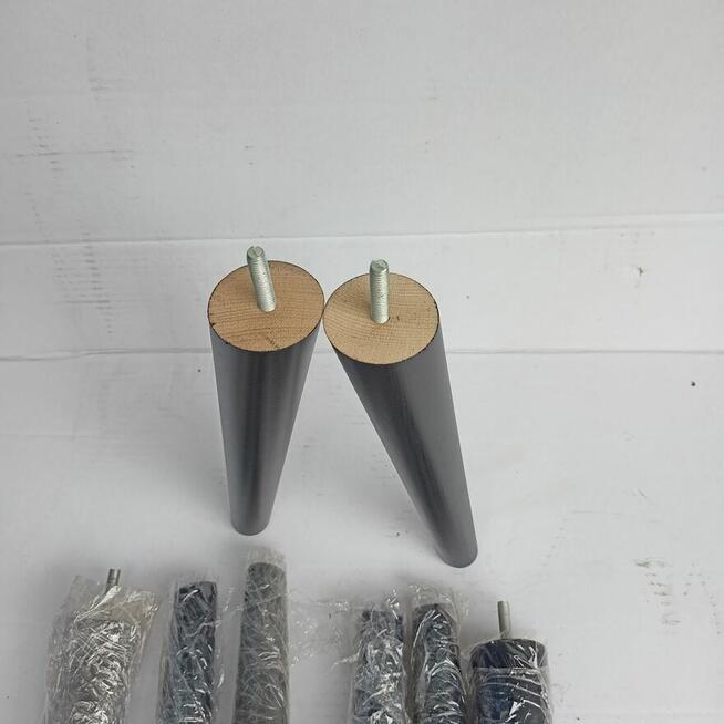 Nogi Drewniane Bukowe Skośne Czarne dwa Rozmiary