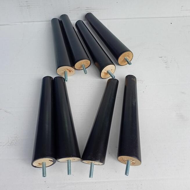 Nogi Drewniane Bukowe Skośne Czarne dwa Rozmiary