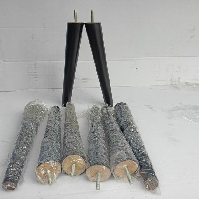 Nogi Drewniane Bukowe Skośne Czarne dwa Rozmiary