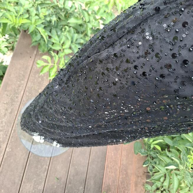 Czarna cekinowa maxi sukienka Boohoo r.