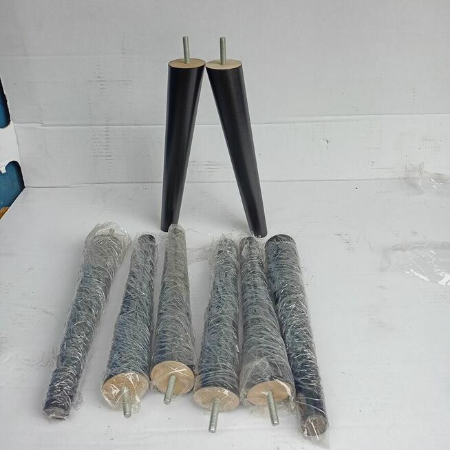 Nogi Drewniane Bukowe Skośne Czarne dwa Rozmiary