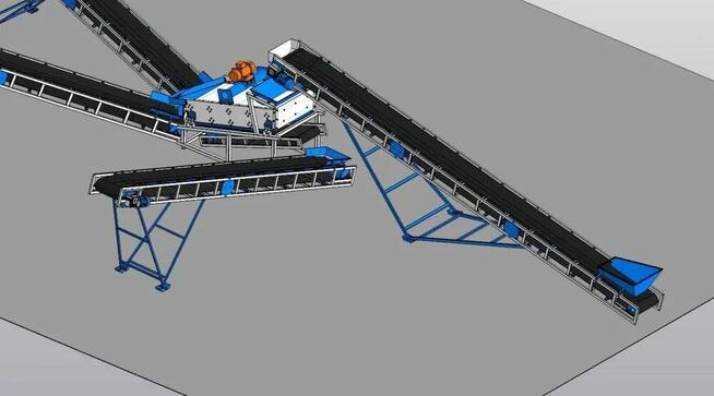 Przesiewacz wibracyjny GV-500 z przenośnikiem taśmowym