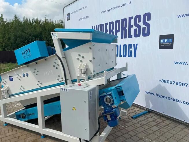 Przesiewacz wibracyjny GV-500 z przenośnikiem taśmowym