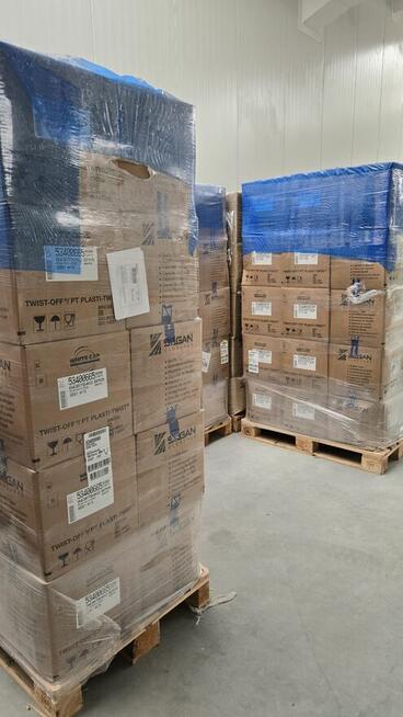 Zapasy i materiały - kartony, butelki, nakrętki, etykiety