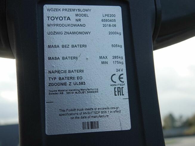Wózek paletowy elektryczny Toyota LPE200 (BT Levio)