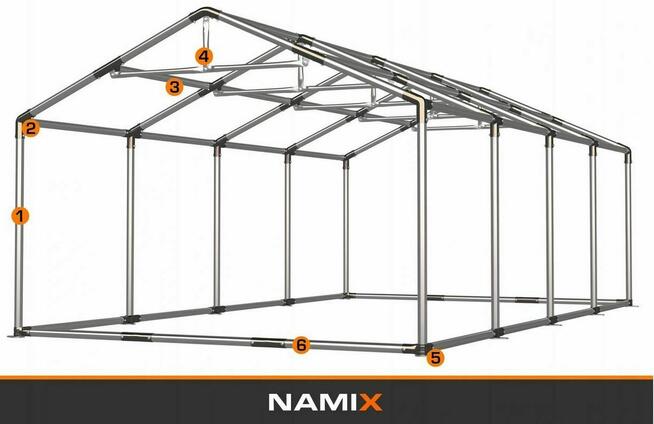 Namiot ROYAL 5x12 ogrodowy imprezowy garaż wzmocniony PVC 56