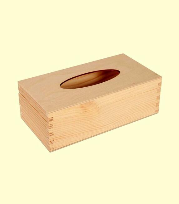 Pudełko drewniane na chusteczki z otwieranym wieczkiem 25,5x