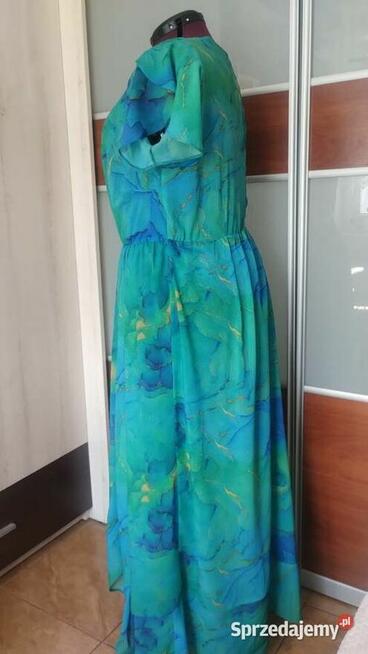 Długa zielona sukienka rozmiar48/50