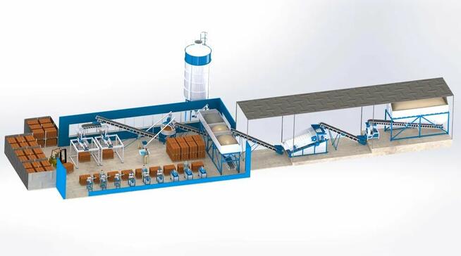 Linia „GP PROF-400” -ciąg produkcyjny cegły i kostki brukowe