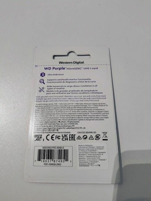 Karta pamięci WD Purple 256GB WDD256G1P0C
