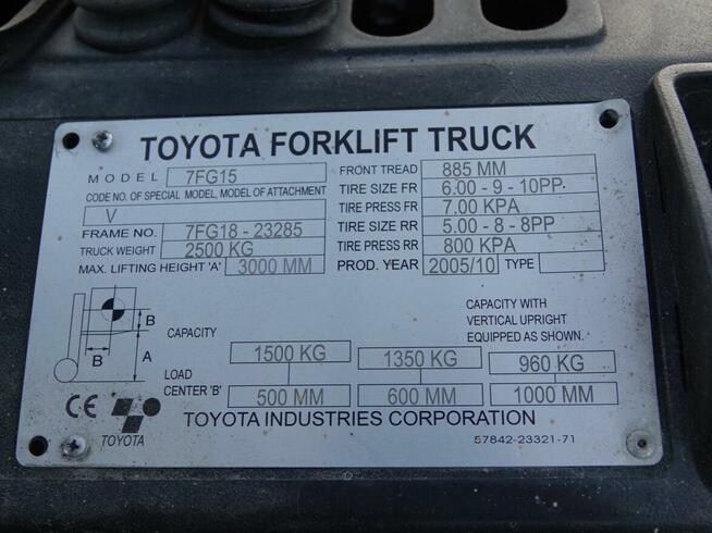 Wózek widłowy unoszący Toyota Geneo 7FG15