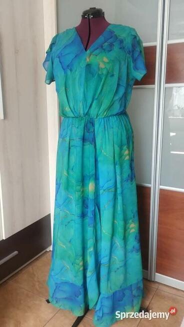 Długa zielona sukienka rozmiar48/50