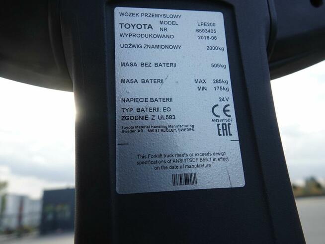 Wózek paletowy elektryczny Toyota LPE200 (BT Levio)