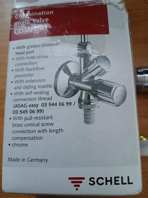 Zawór kątowy kombinowany schell comfort 1/2-3/8-3/4