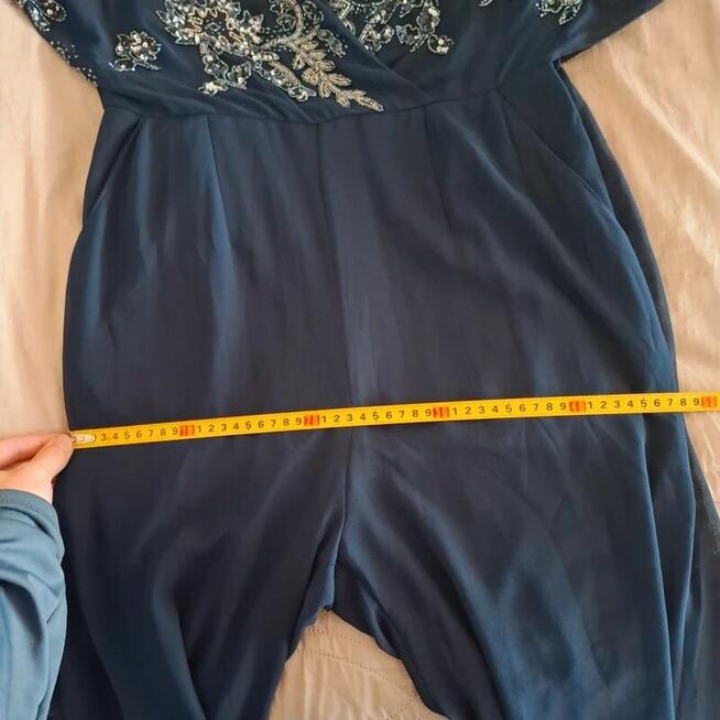 Cekinowy kombinezon Boohoo M/L granatowy | nowy z metką | im