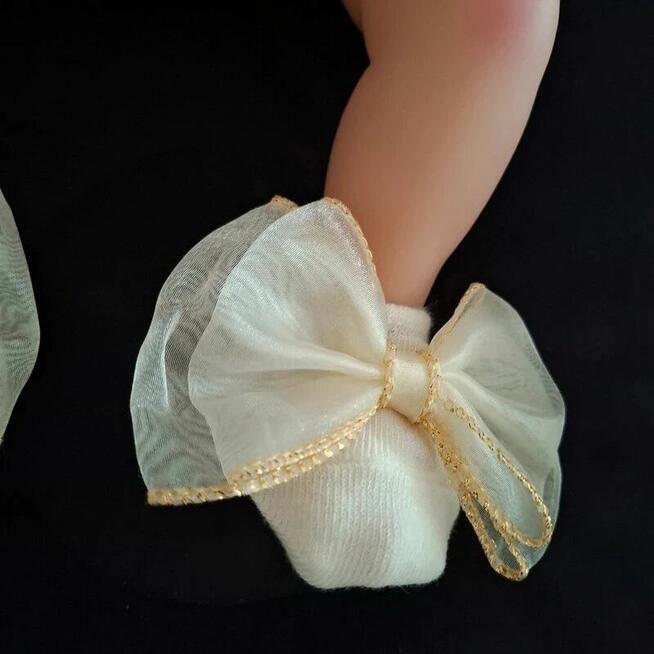 Kremowy zestaw dla dziewczynki 3–6 mies. | nowy bez metki, k