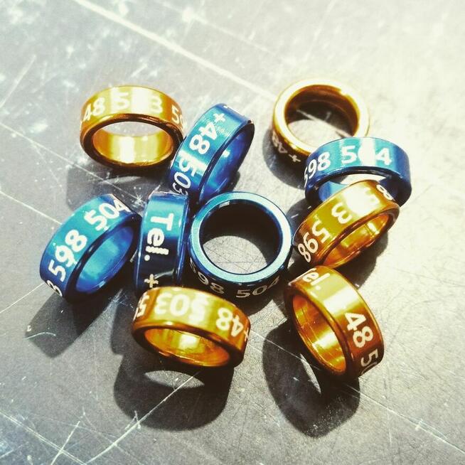 Obrączki aluminiowe z z telefonem dla gołębi 7 8 10 mm