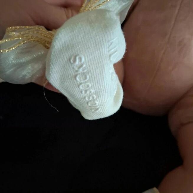 Kremowy zestaw dla dziewczynki 3–6 mies. | nowy bez metki, k