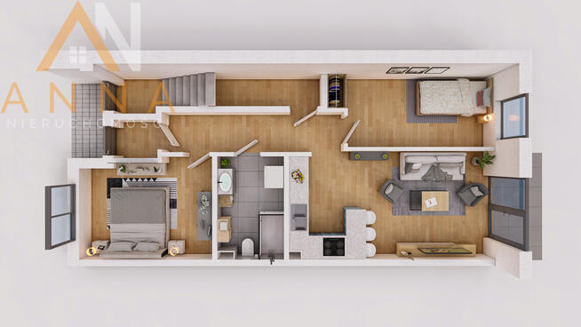 Apartament z dużym ogródkiem, 3 pokoje, Solno