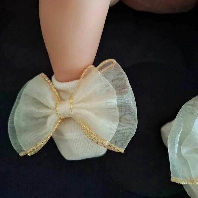 Kremowy zestaw dla dziewczynki 3–6 mies. | nowy bez metki, k