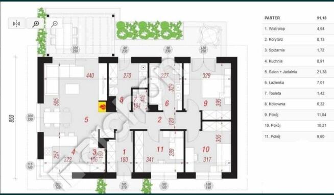Dom parterowy w stanie surowym otwartym – 91 m²