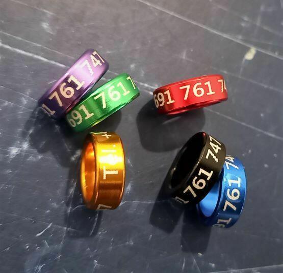 Obrączki aluminiowe z z telefonem dla gołębi 7 8 10 mm