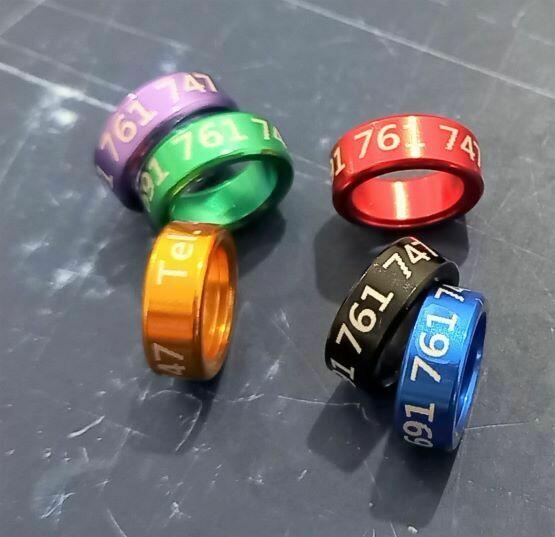 Obrączki aluminiowe z z telefonem dla gołębi 7 8 10 mm