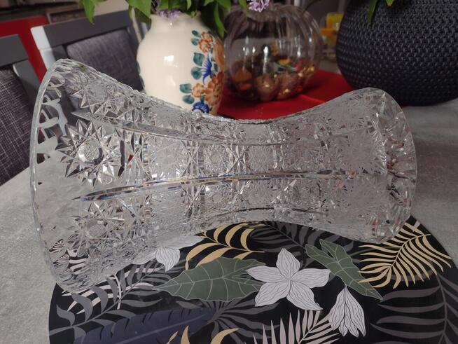 Piękny duży wazon kryształowy PRL