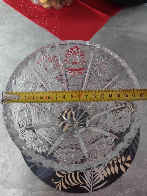 Piękny duży wazon kryształowy PRL