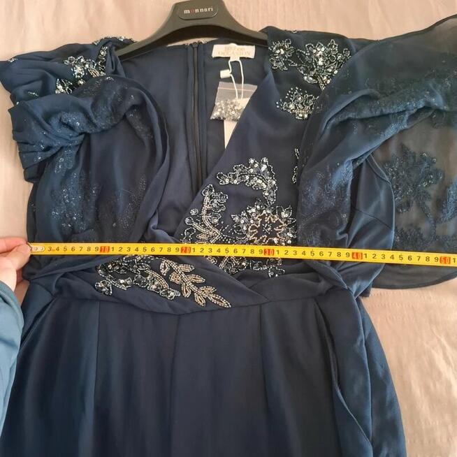 Cekinowy kombinezon Boohoo M/L granatowy | nowy z metką | im