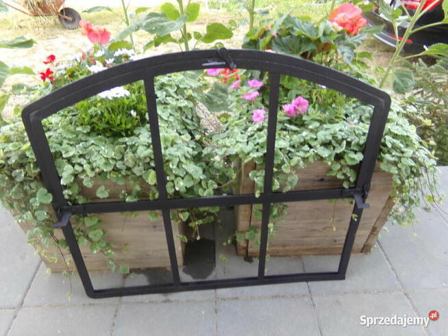 Stare okno loft retro lustro grill ogrodzenie 82x74