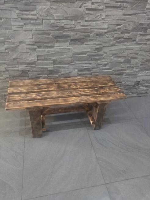 Ławka drewniana opalona