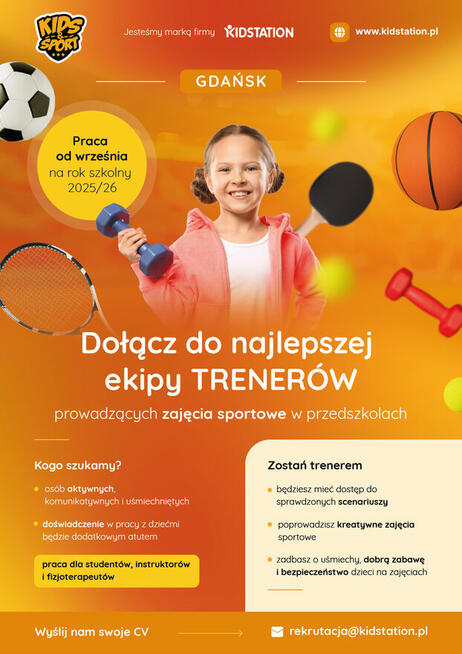 POSZUKUJEMY TRENERÓW SPORTOWYCH DLA DZIECI