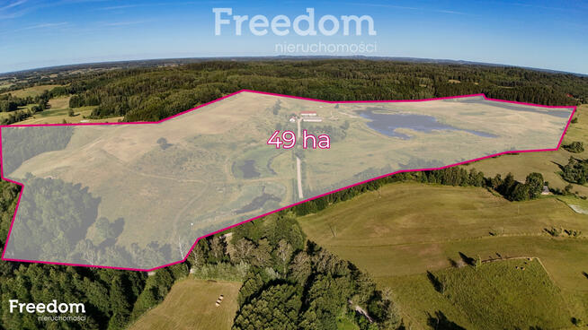 Teren siedliskowy z czterema stawami - pow. 49 ha