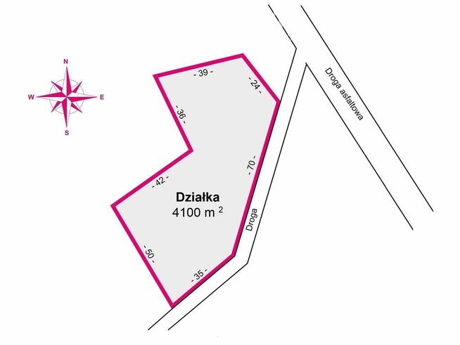 Działka 39,75 ar przy drodze i lesie– Giedlarowa