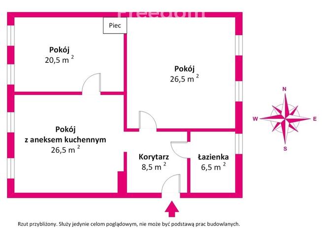 Mieszkanie trzypokojowe Centrum w Malborku
