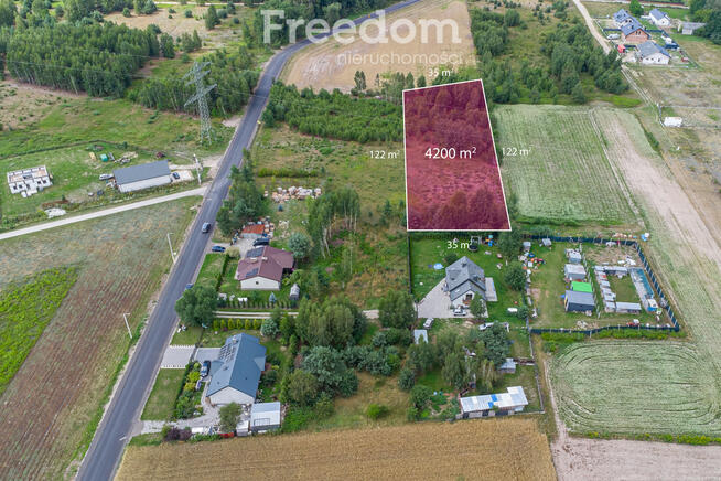 Działka budowlana 4200 m² – Barcice Drwalewskie