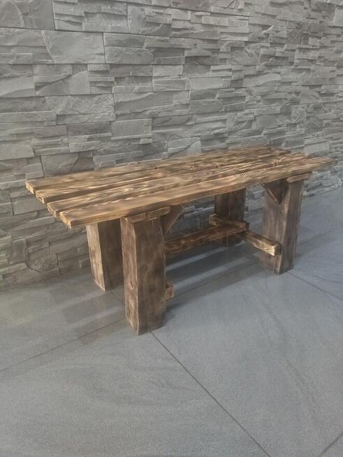 Ławka drewniana opalona