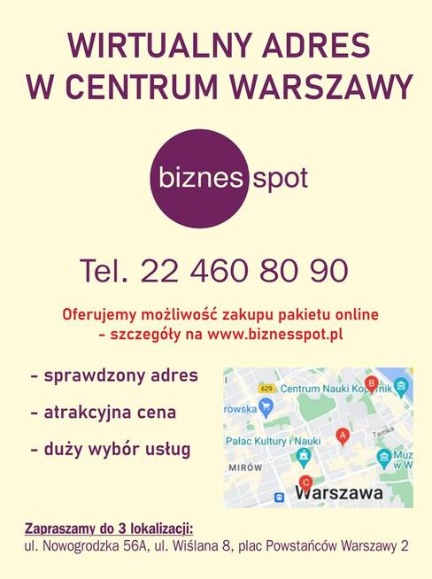 Wirtualne biuro Warszawa Nowogrodzka 56A