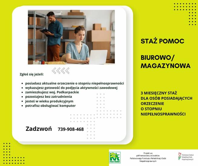 Staż praca biurowa z pakowaniem paczek