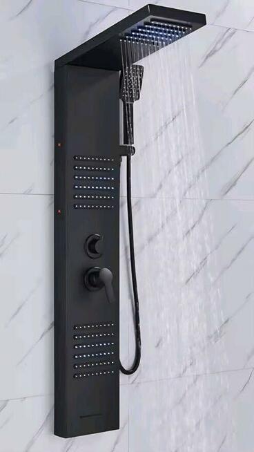 Panel prysznicowy Czarny
