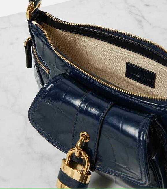 Le 99 Mała torba na ramię ze skóry imitującej skórę krokodyla