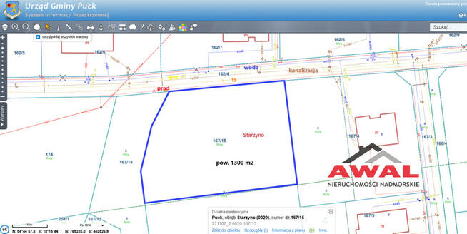 Działka inwestycyjna Starzyno gm. Puck, Brzozowa